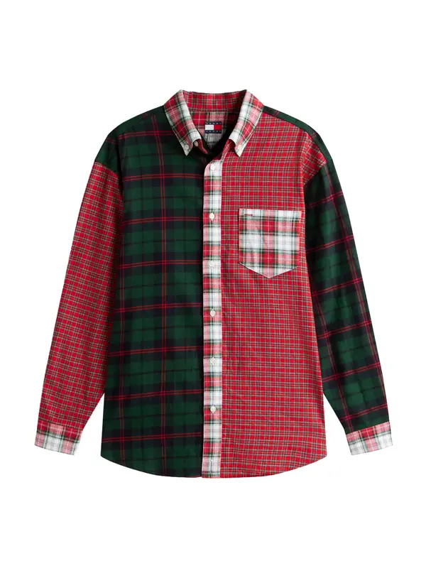 Tommy Jeans Tommy Jeans Srajca  temno modra / temno zelena / živo rdeča / bela