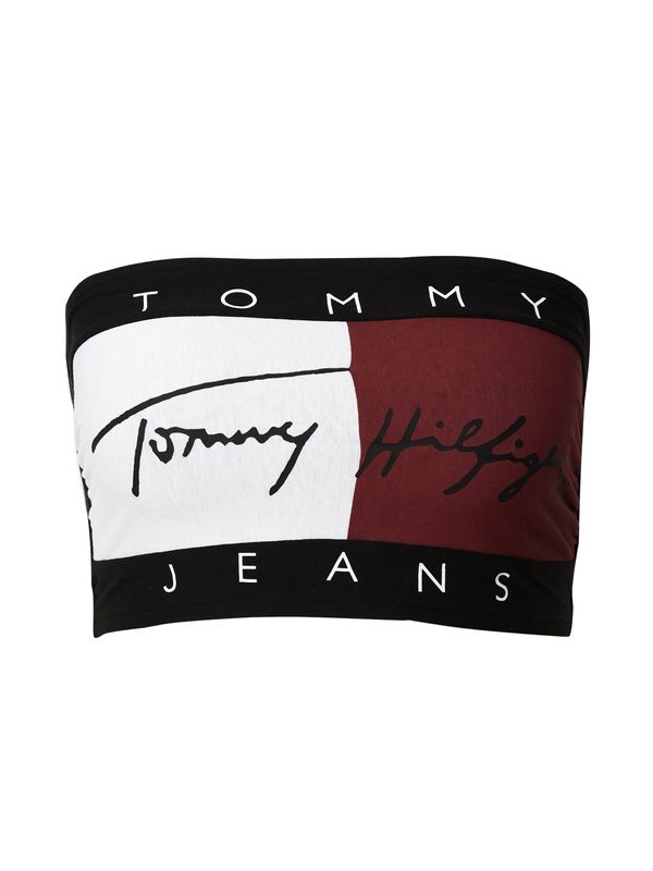 Tommy Jeans Tommy Jeans Top  bordo / črna / bela