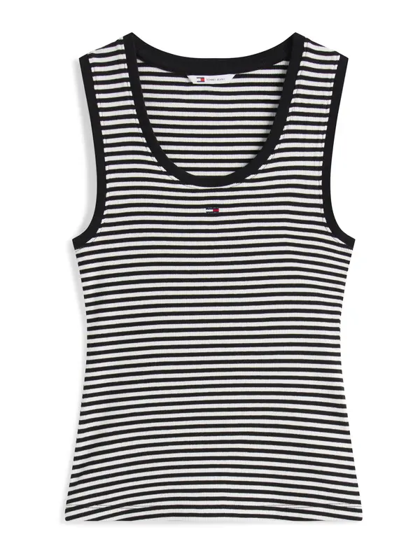 Tommy Jeans Tommy Jeans Top 'Essential'  črna / bela