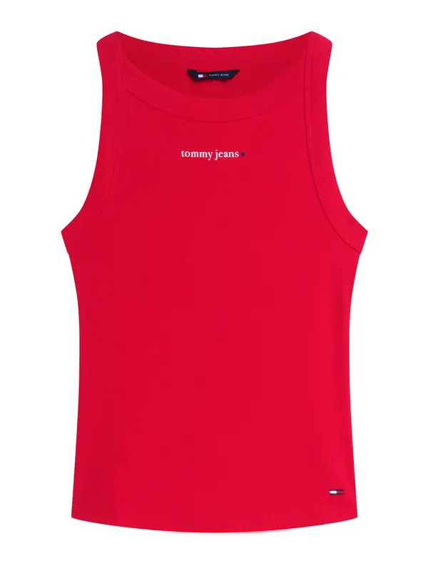 Tommy Jeans Tommy Jeans Top 'Logo Slim Tank'  rdeča / bela