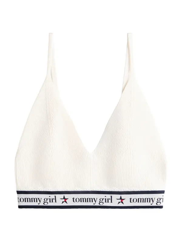 Tommy Jeans Tommy Jeans Top z naramnicami  kremna / črna