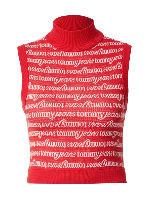 Tommy Jeans Tommy Jeans Top z naramnicami  živo rdeča / bela