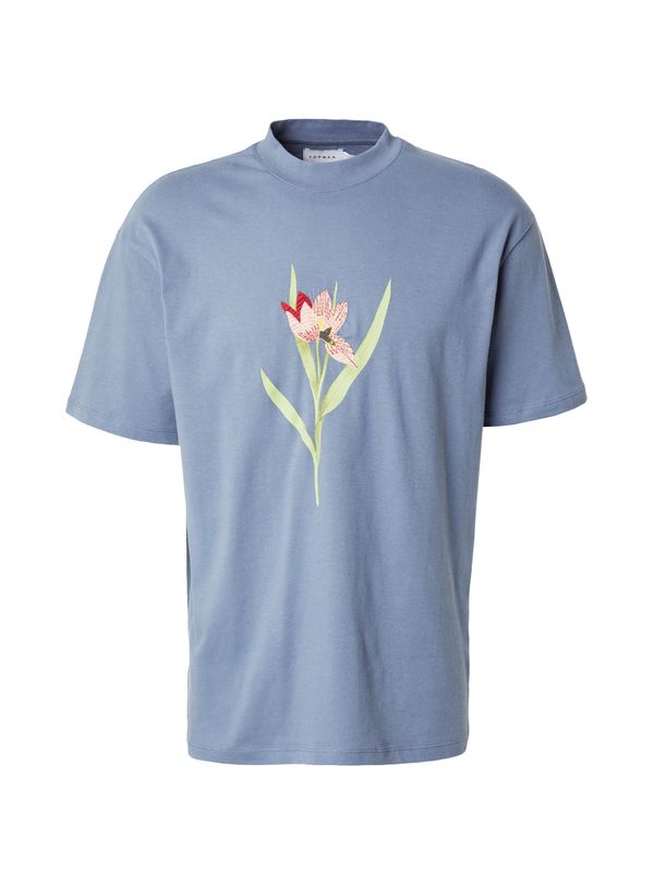 TOPMAN TOPMAN Majica  modra / svetlo zelena / rdeča