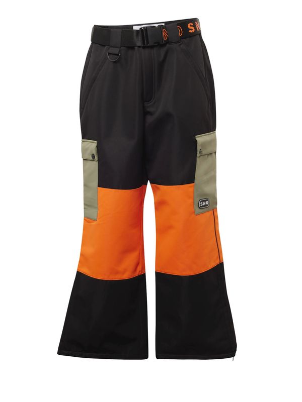 TOPMAN TOPMAN Športne hlače  kaki / temno oranžna / črna