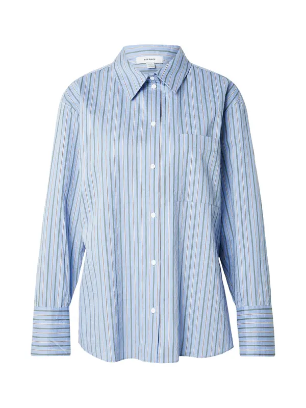 TOPSHOP TOPSHOP Bluza 'ELOUISE'  svetlo modra / rjava / oliva / bela
