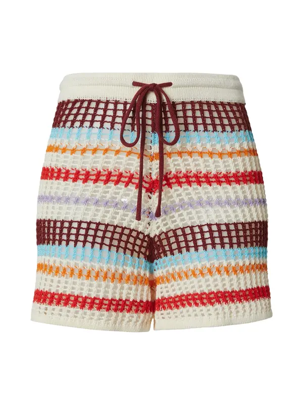 TOPSHOP TOPSHOP Hlače 'Kaia'  svetlo bež / azur / rdeča / burgund