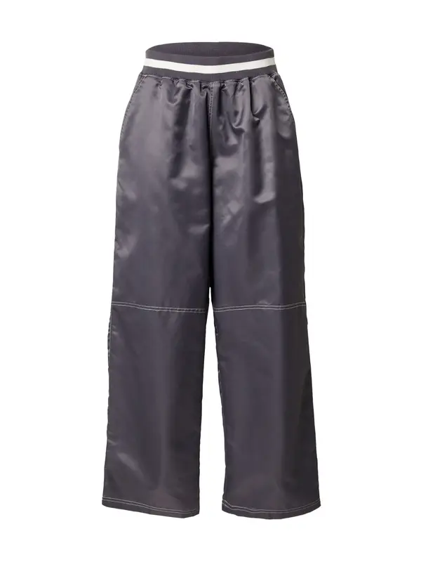 TOPSHOP TOPSHOP Hlače z naborki  temno siva / bela
