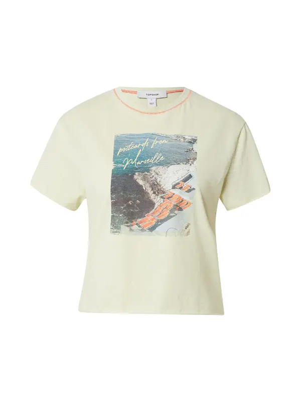 TOPSHOP TOPSHOP Majica 'CHRISTINA'  cijansko modra / pastelno zelena / temno oranžna