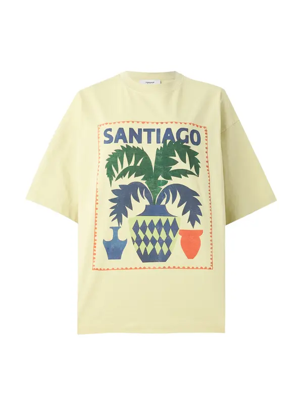 TOPSHOP TOPSHOP Majica 'LAVA SANTIAGO'  mornarska / svetlo rumena / zelena / oranžna