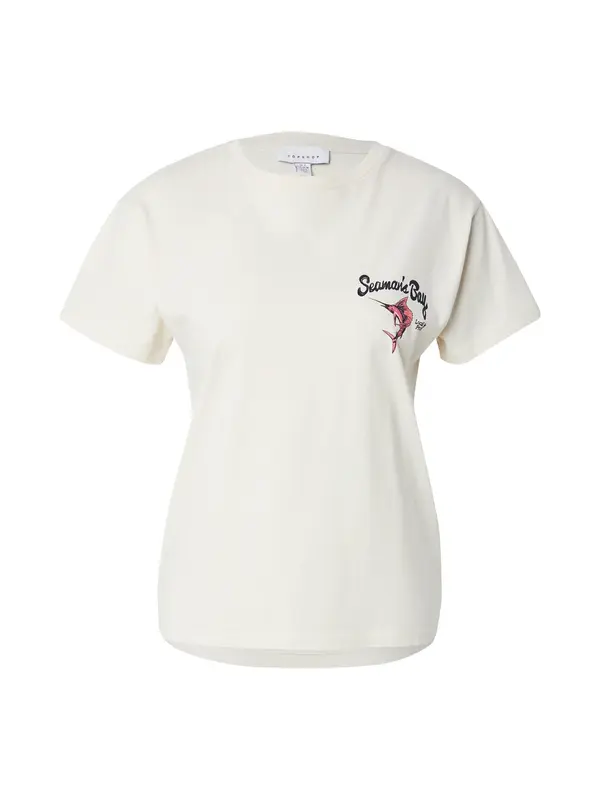 TOPSHOP TOPSHOP Majica 'Papya'  ecru / roza / črna
