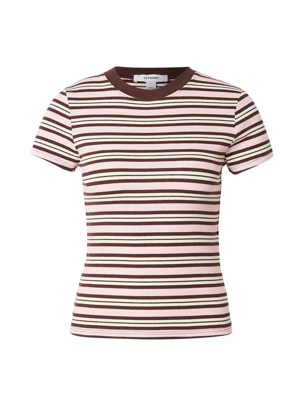 TOPSHOP TOPSHOP Majica 'SALLY'  svetlo bež / rjava / staro roza