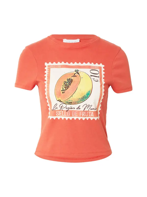 TOPSHOP TOPSHOP Majica 'Seamans Bay'  rumena / temno oranžna / črna / bela