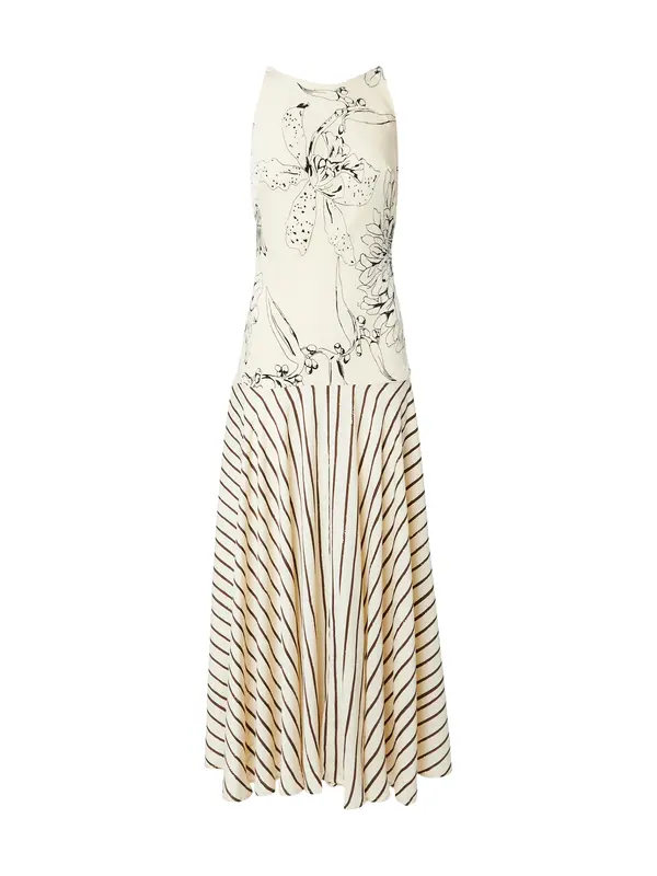 TOPSHOP TOPSHOP Obleka 'MILLE'  bež / temno rjava / črna