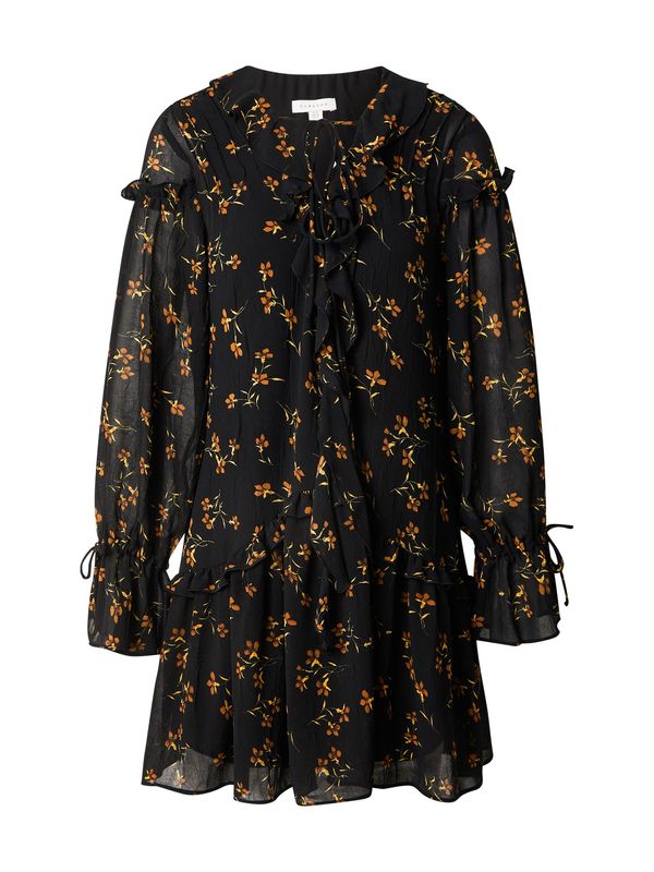 TOPSHOP TOPSHOP Obleka 'Poet'  rumena / oliva / oranžna / črna