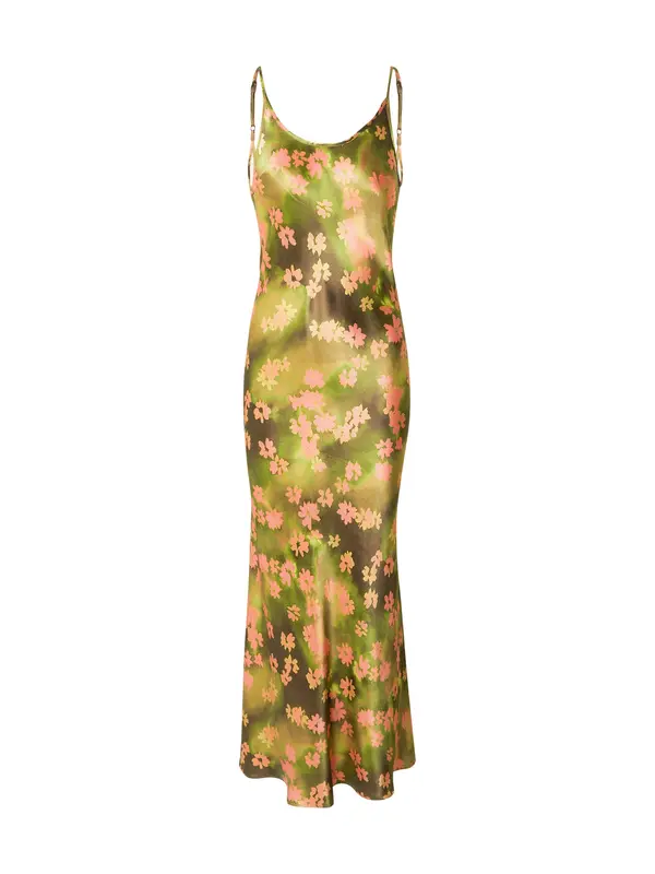 TOPSHOP TOPSHOP Obleka  temno rjava / oliva / kivi / korala