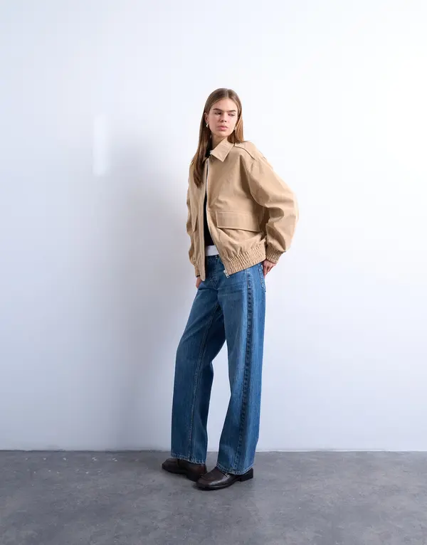 TOPSHOP TOPSHOP Prehodna jakna 'EVELYN'  temno siva