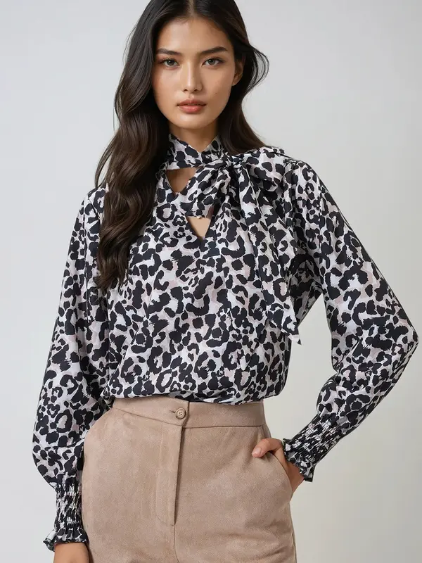 Trend Alaçatı Stili Trend Alaçatı Stili Bluza  bež / kremna / črna