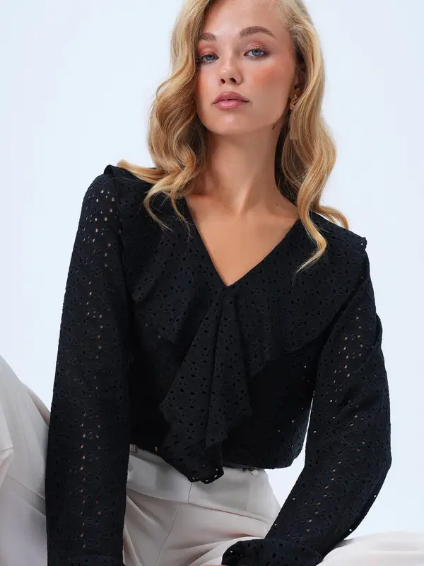 Trend Alaçatı Stili Trend Alaçatı Stili Bluza  črna