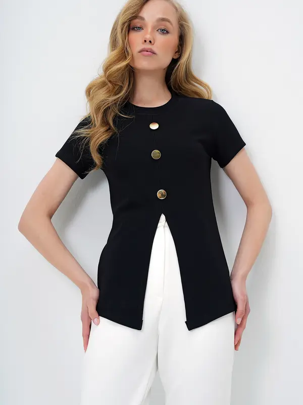 Trend Alaçatı Stili Trend Alaçatı Stili Bluza  črna