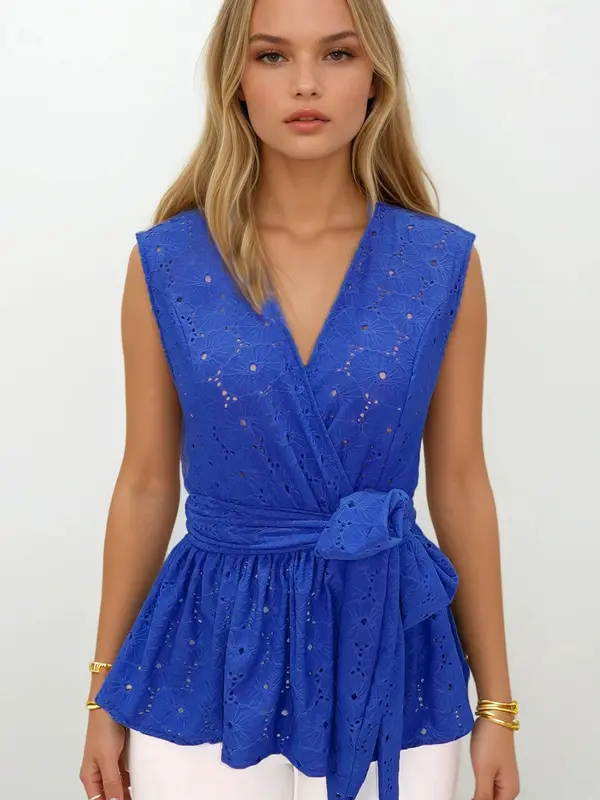 Trend Alaçatı Stili Trend Alaçatı Stili Bluza  kobalt modra