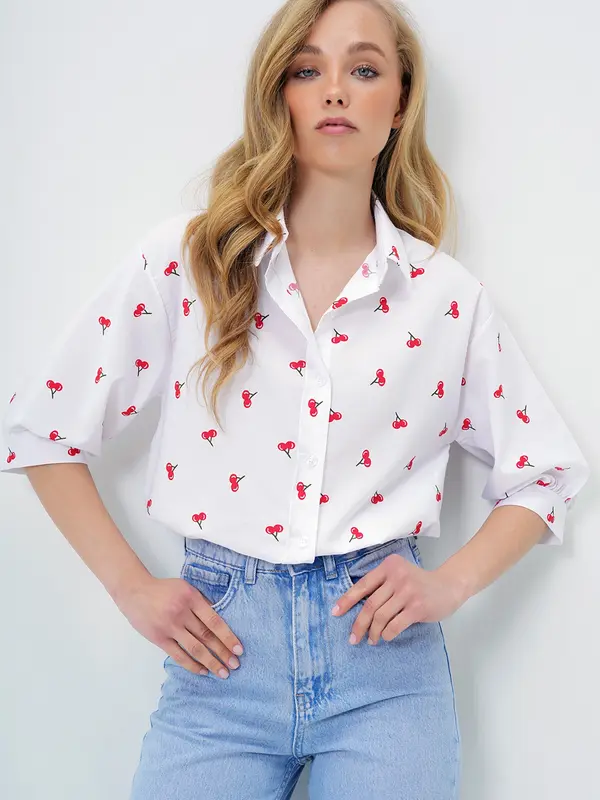 Trend Alaçatı Stili Trend Alaçatı Stili Bluza  rdeča / črna / bela