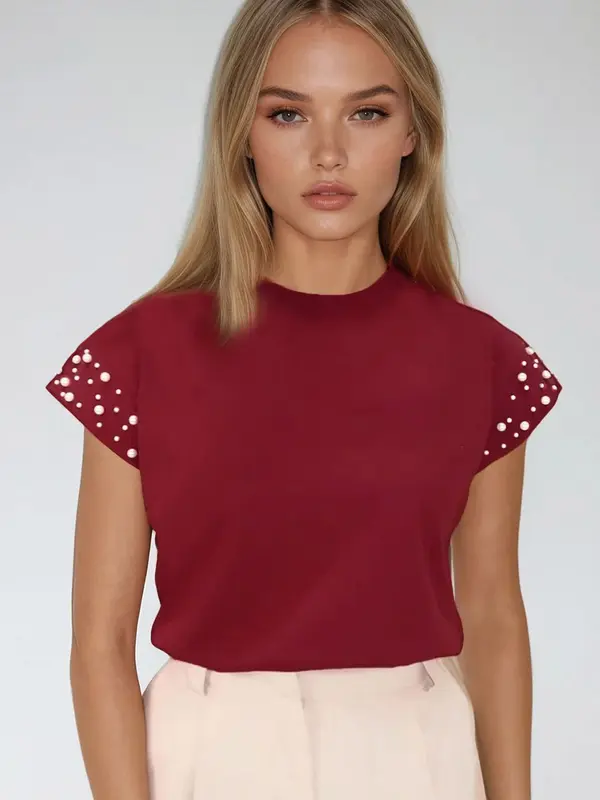 Trend Alaçatı Stili Trend Alaçatı Stili Majica  burgund