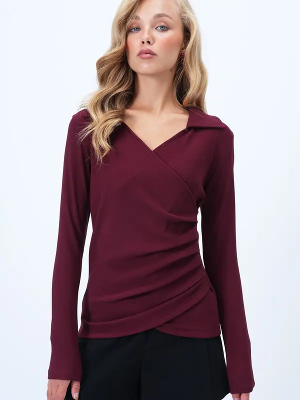 Trend Alaçatı Stili Trend Alaçatı Stili Majica  burgund