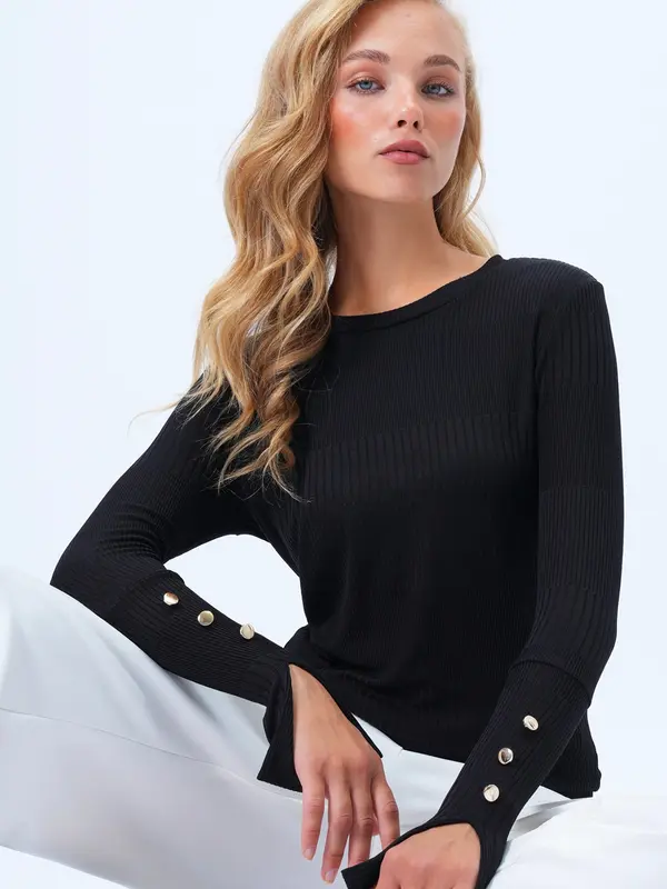 Trend Alaçatı Stili Trend Alaçatı Stili Majica  črna