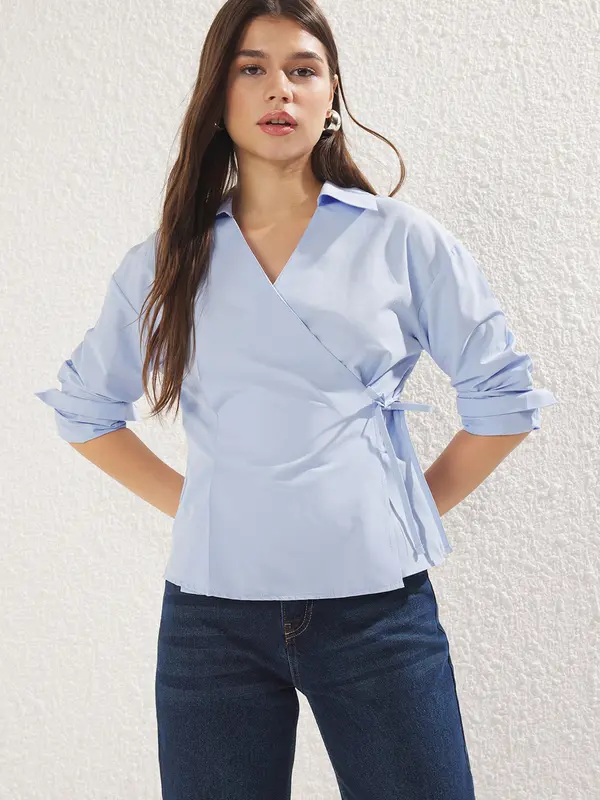 Trendyol Trendyol Bluza  golobje modra