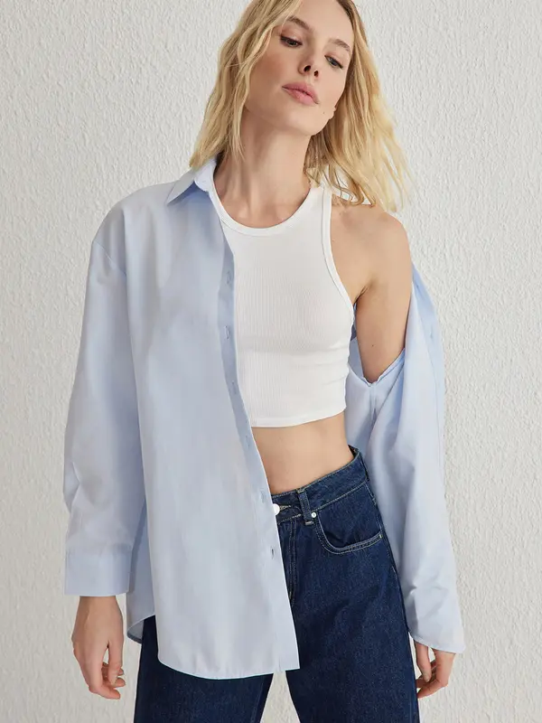 Trendyol Trendyol Bluza  svetlo modra