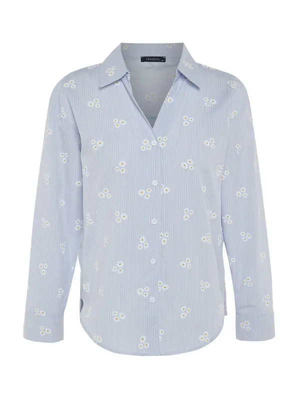 Trendyol Trendyol Bluza  svetlo modra / rumena / bela