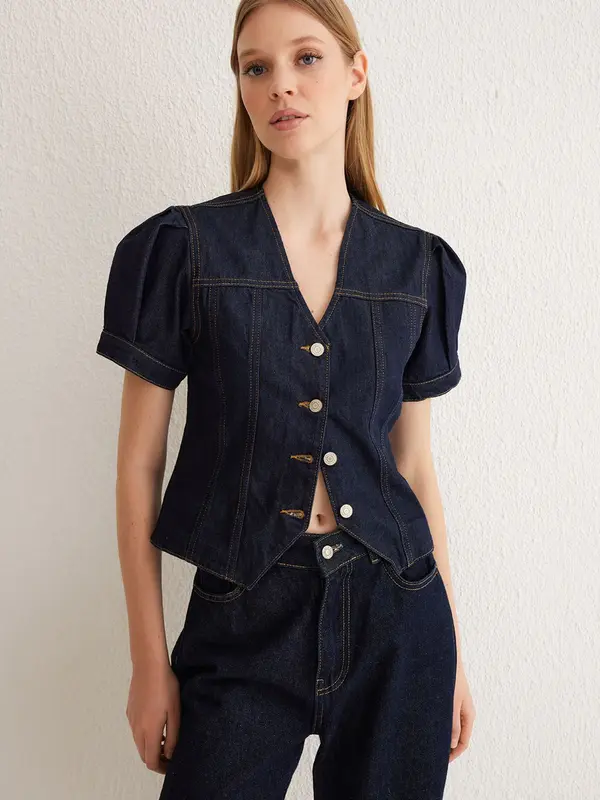 Trendyol Trendyol Bluza  temno modra