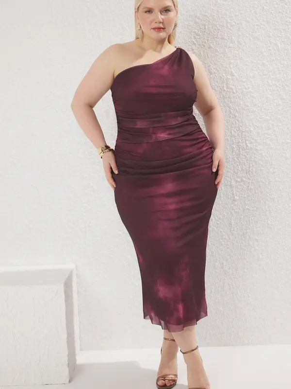 Trendyol Curve Trendyol Curve Obleka  vinsko rdeča / pastelno rdeča