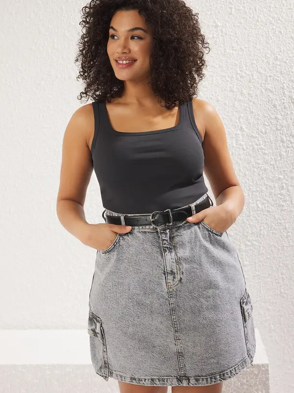 Trendyol Curve Trendyol Curve Top  antracit