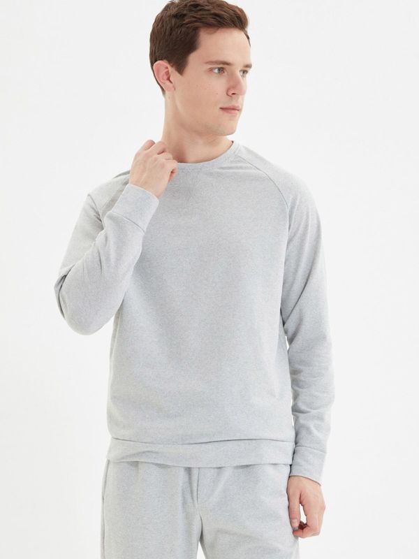 Trendyol Trendyol Dolga pižama  svetlo siva