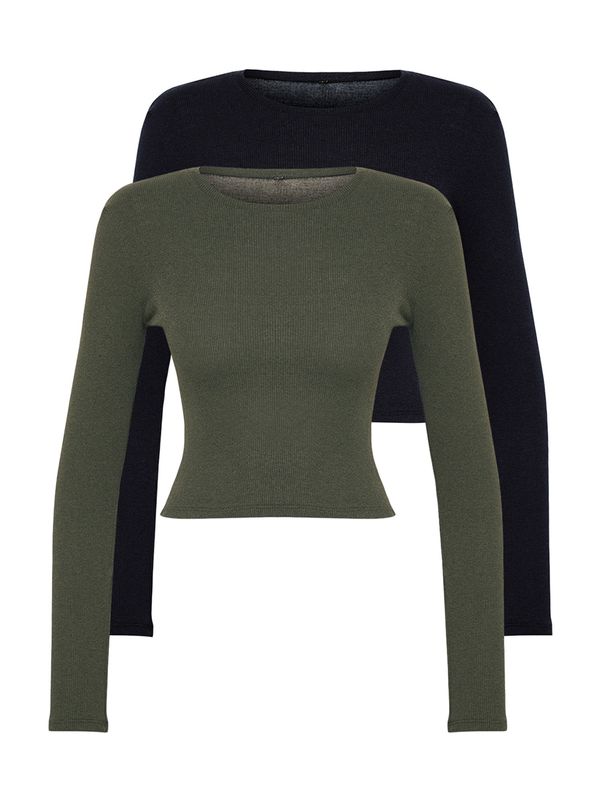 Trendyol Trendyol Majica  kaki / črna