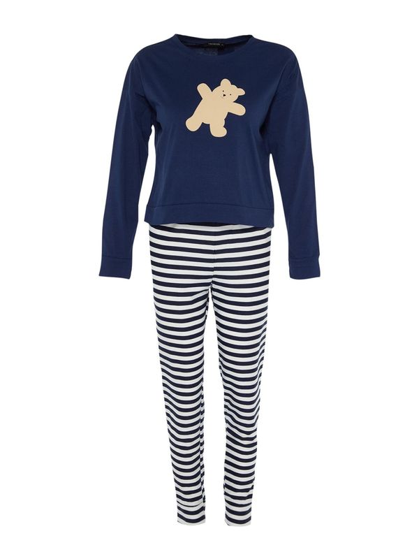 Trendyol Trendyol Pižama  kremna / marine / bela