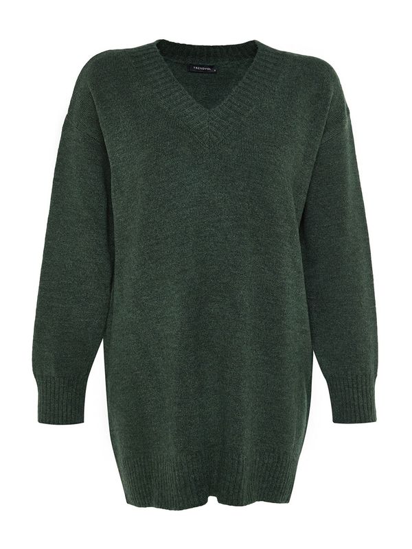 Trendyol Trendyol Pletena obleka  temno zelena