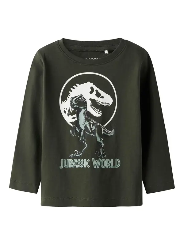 TWO SOON TWO SOON Majica 'Jurassic World'  jelka / pastelno zelena / bela