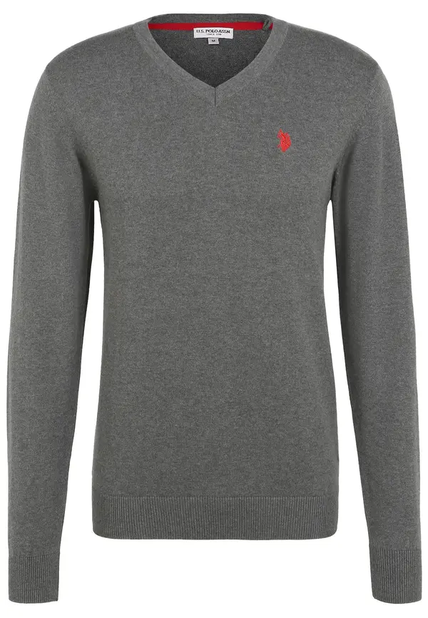 U.S. POLO ASSN. U.S. POLO ASSN. Pulover  temno siva / neonsko oranžna