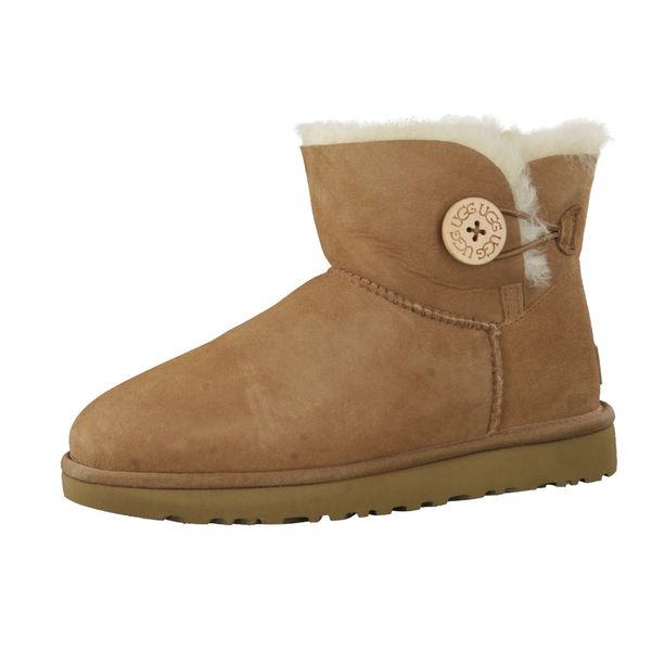 UGG UGG Škornji 'Mini Bailey Button'  svetlo rjava / off-bela