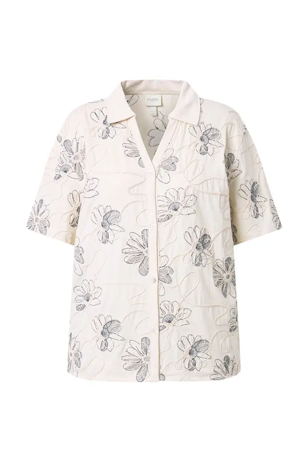 Ulla Popken Ulla Popken Bluza  temno modra / off-bela / naravno bela