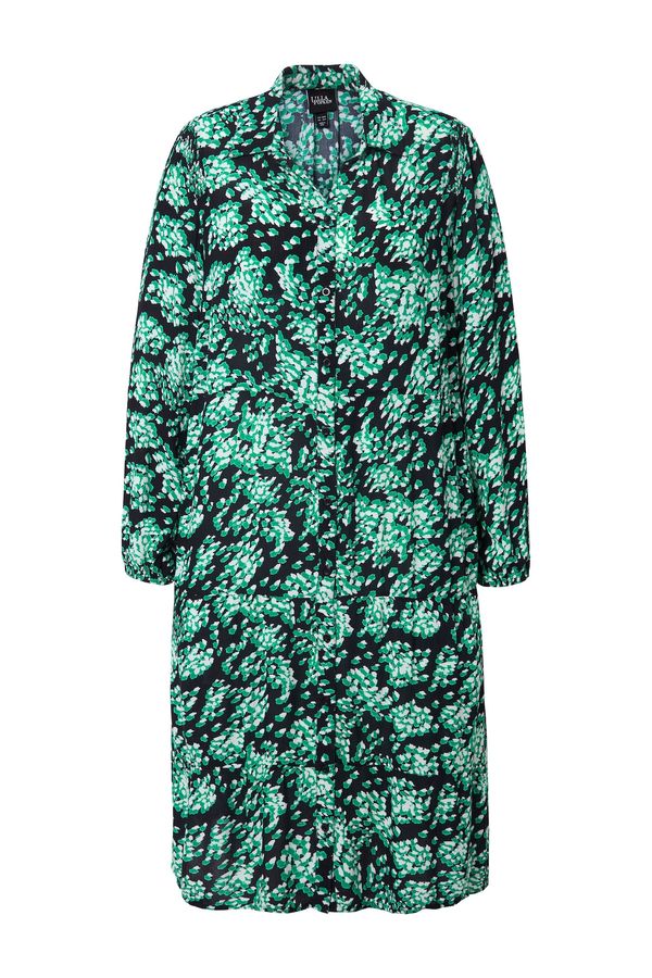 Ulla Popken Ulla Popken Dolga srajca  travnato zelena / črna / bela