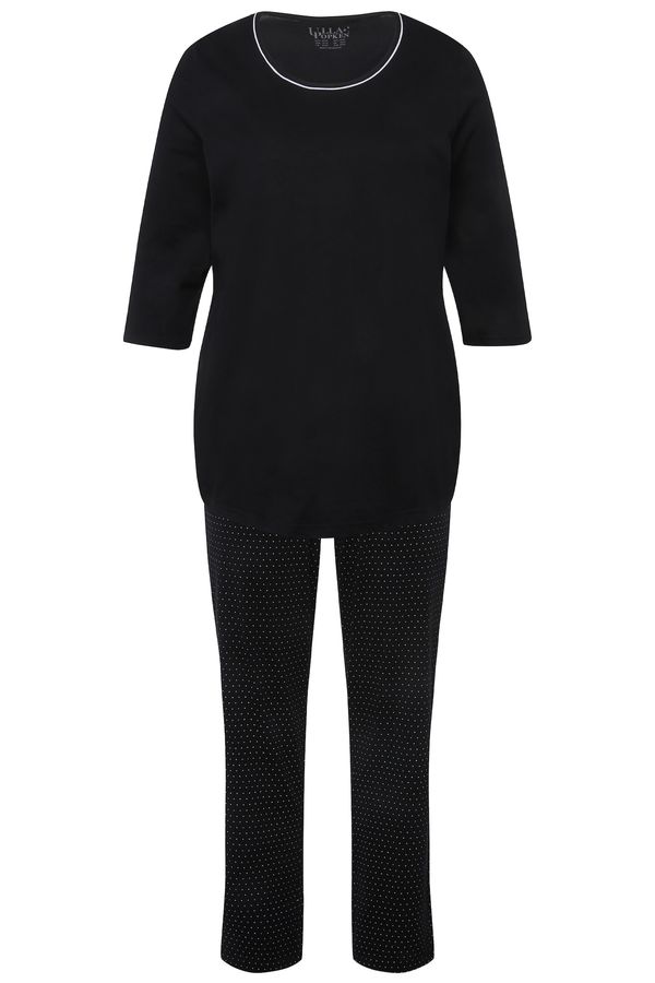 Ulla Popken Ulla Popken Pižama  črna / bela