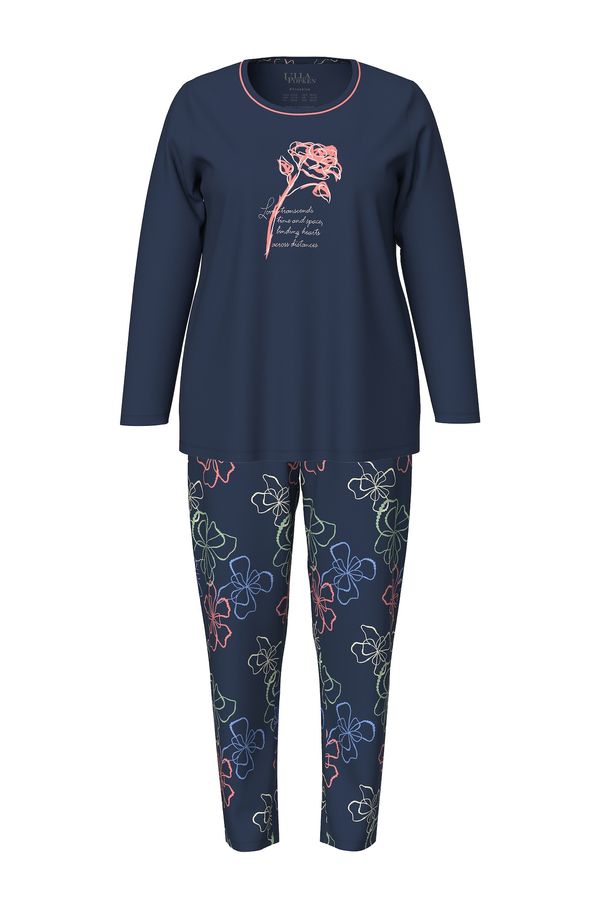 Ulla Popken Ulla Popken Pižama 'Points of Passion'  nočno modra / zelena / roza / malina