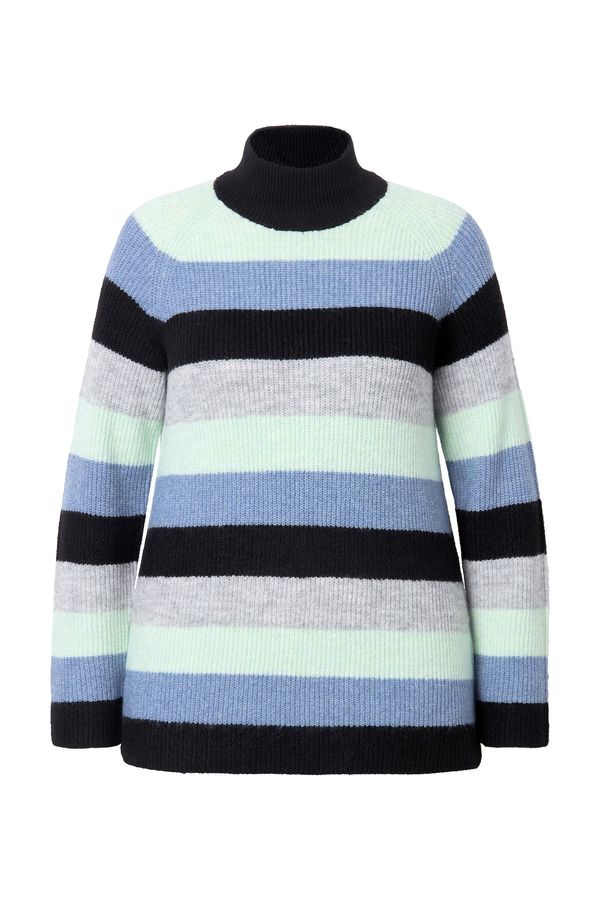 Ulla Popken Ulla Popken Pulover  modra / pegasto siva / meta / črna