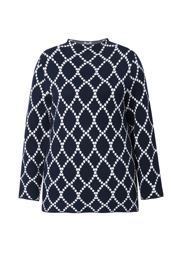 Ulla Popken Ulla Popken Pulover  temno modra / bela