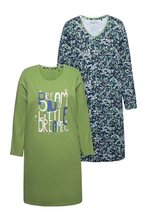 Ulla Popken Ulla Popken Spalna srajca  pastelno modra / temno modra / kivi / roza