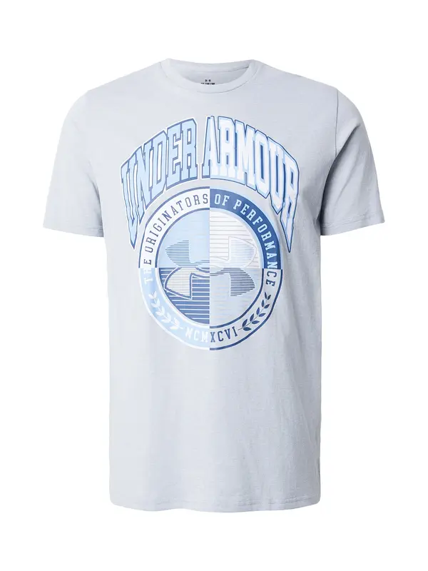 UNDER ARMOUR UNDER ARMOUR Funkcionalna majica 'VARSITY CREST'  mornarska / kraljevo modra / siva / bela
