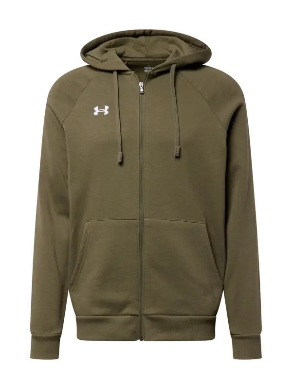 UNDER ARMOUR UNDER ARMOUR Športna jopa na zadrgo 'Rival'  oliva / bela